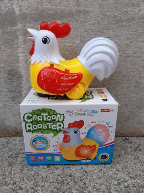 Mainan Ayam Cartoon Rooster Bump Go Batre - Hewan Anak Edukatif