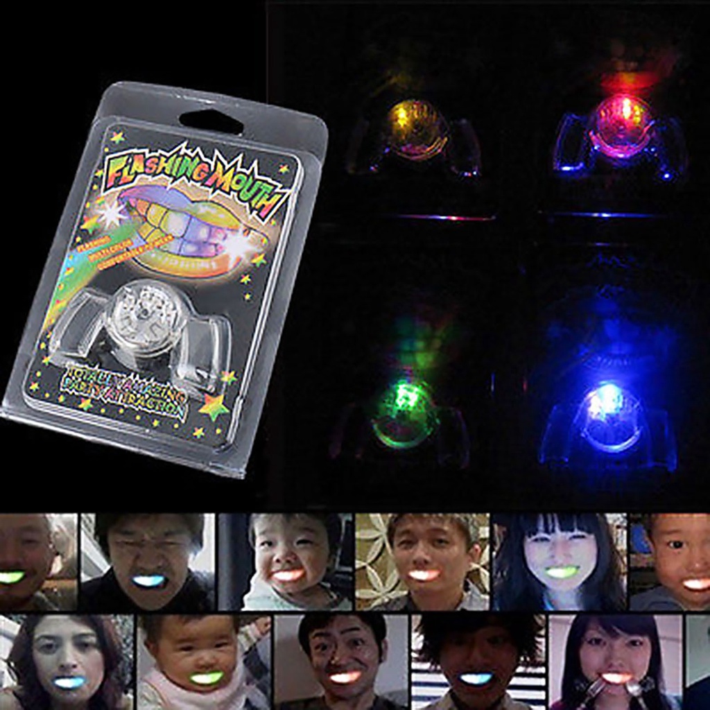 [HU] Corong Kedip Kedip Mulut Menyala Karet LED Mouth Piece Guard Mouthpiece RAVE Party Untuk Hadiah