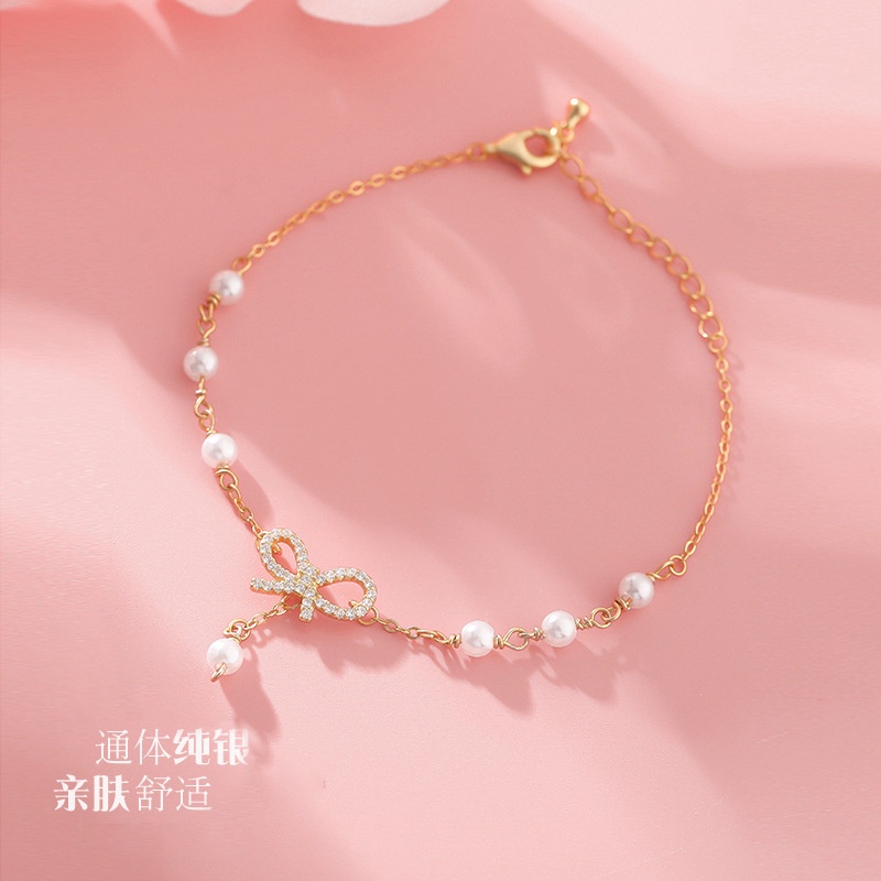 【Ready Stock】Gelang Viral Tiktok Murah Gelang Korea Wanita Mutiara Ikatan Simpul Hadiah Aksesoris Perhiasan Fashion kecenderungan COD