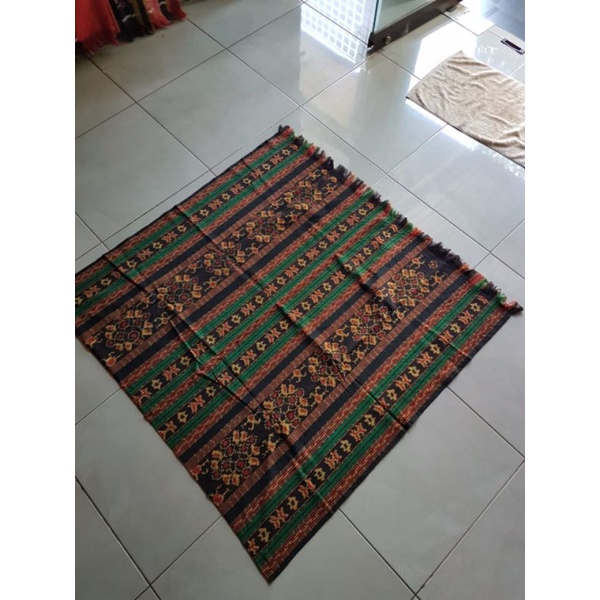 ELPHI Kain Tenun Blanket Hijau Lumut Gold Etnik