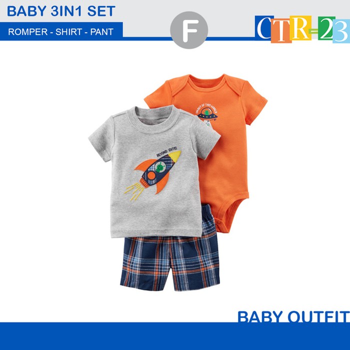 Baju Bayi/Carters Baby Romper Boy 3in1 Terbaru Best Quality
