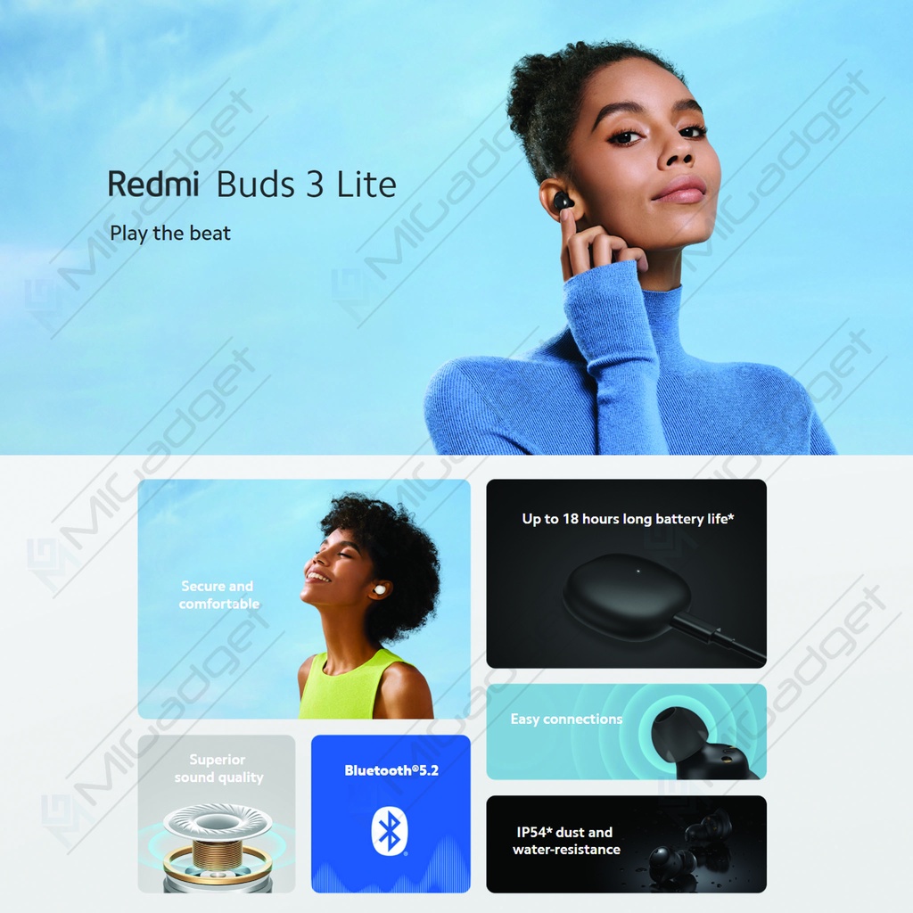 Redmi Buds 3 Lite TWS Earphone Bluetooth - Garansi Resmi