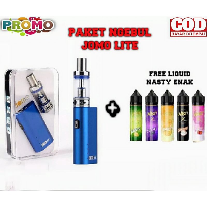 Terbaru Cod Jomo Lite 40 Watt Starter Kit 3ml 2200 mAh Psk Paket Siap Kebull