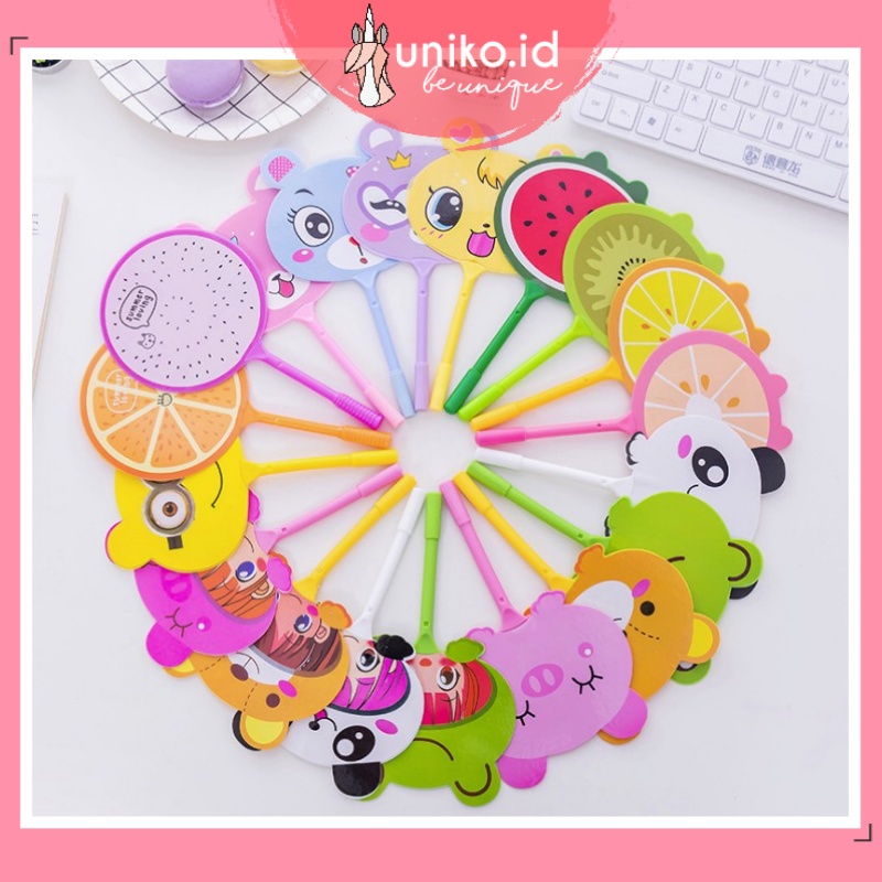 UNIKO.ID - PENA KIPAS LUCU / PENA KIPAS ANIMAL & BUAH / PULPEN KIPAS KARAKTER LUCU