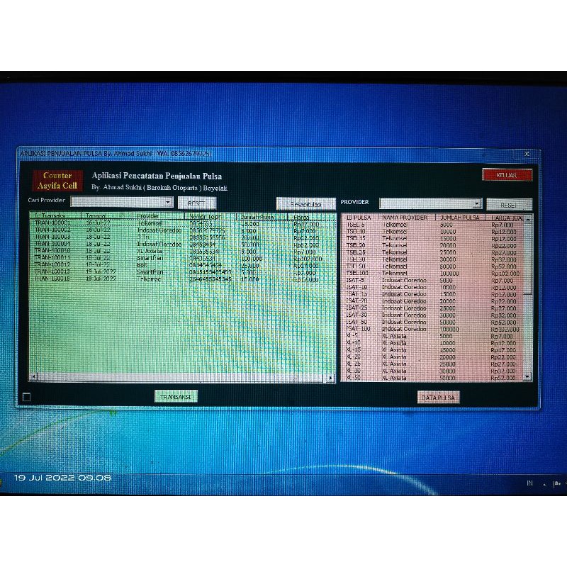Aplikasi Counter Pulsa Excel Vba