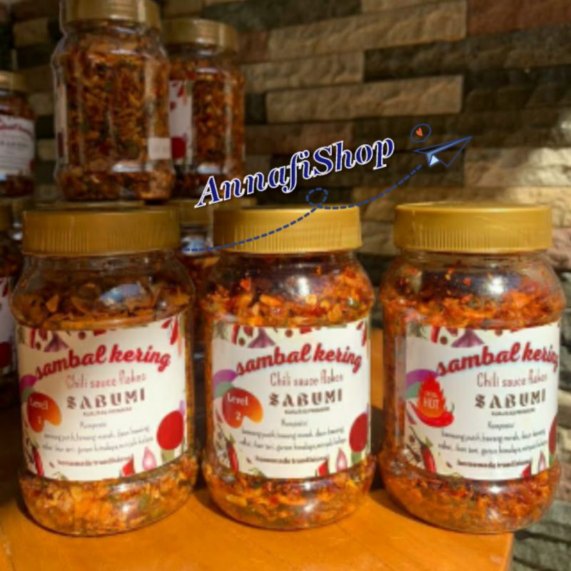 

Sambal Kering SABUMI Non MSG level 2 / Chili sauce Flakes