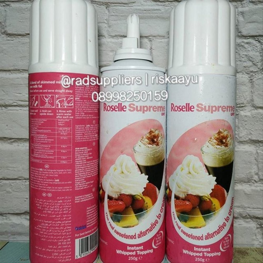 

Roselle Supreme Aeorosol 250gram Foam Whipping Cream Aerosol BestSel Termurah