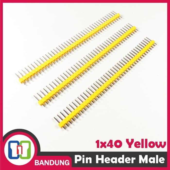 PIN HEADER MALE STRIP SINGLE ROW 1X40 2 54MM YELLOW KUNING