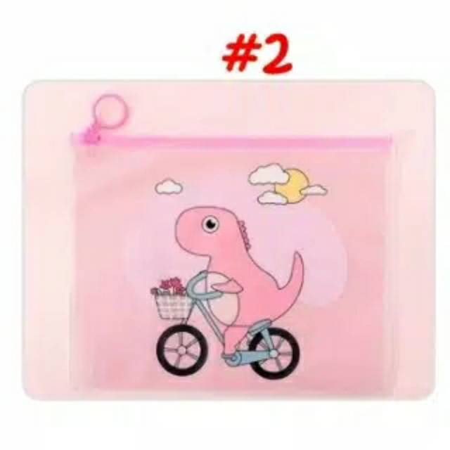 Zipper bag transparan dinosaurus