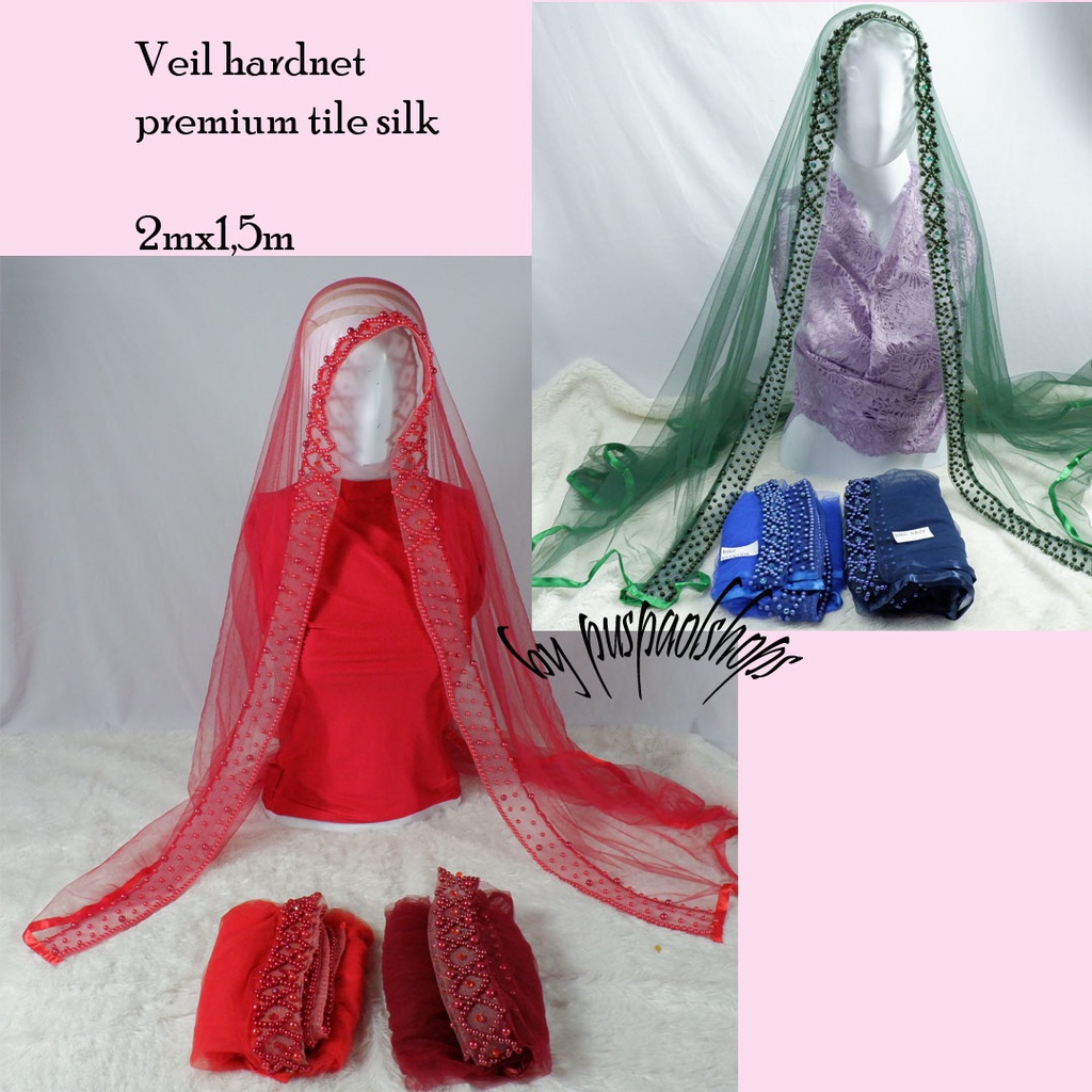 Veil Mutiara premium tile  silk hardnet veil pengantin slayer