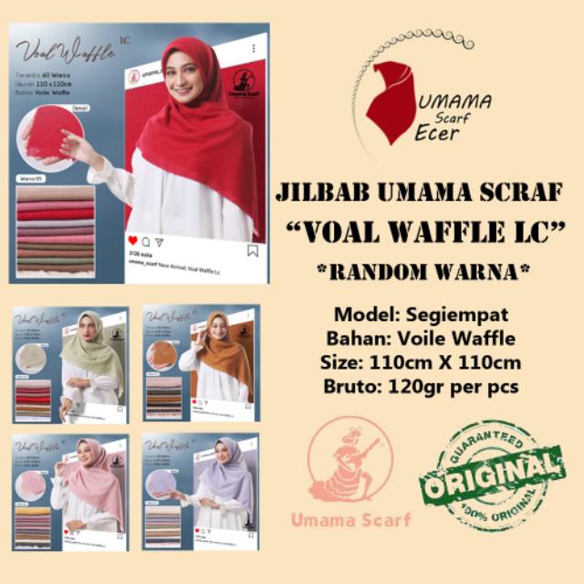 Umama VOAL WAFFLE LC jilbab kerudung segiempat polos Umama VOAL WAFFLE LC jilbab kerudung segiempat polos