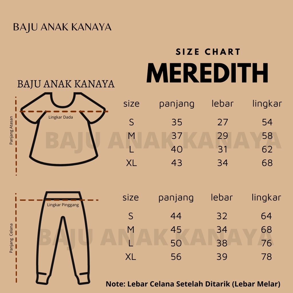 1-3TH SETELAN ANAK MEREDITH ONE SET ANAK RAYON FREE IKAT RAMBUT by LITTLE KODA Versi 3 (SNI)