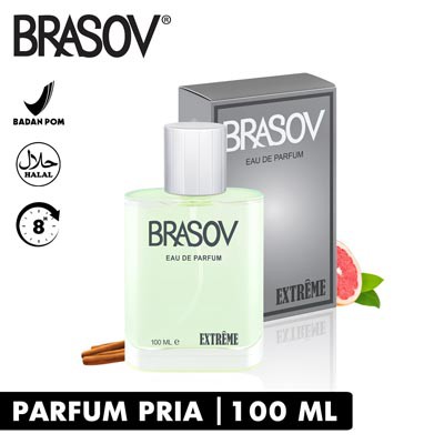 BRASOV Parfum Pria 100 ML Eau De Parfum HALAL Perfume Spray Lelaki EDP Sporty / Extreme / Dynamic