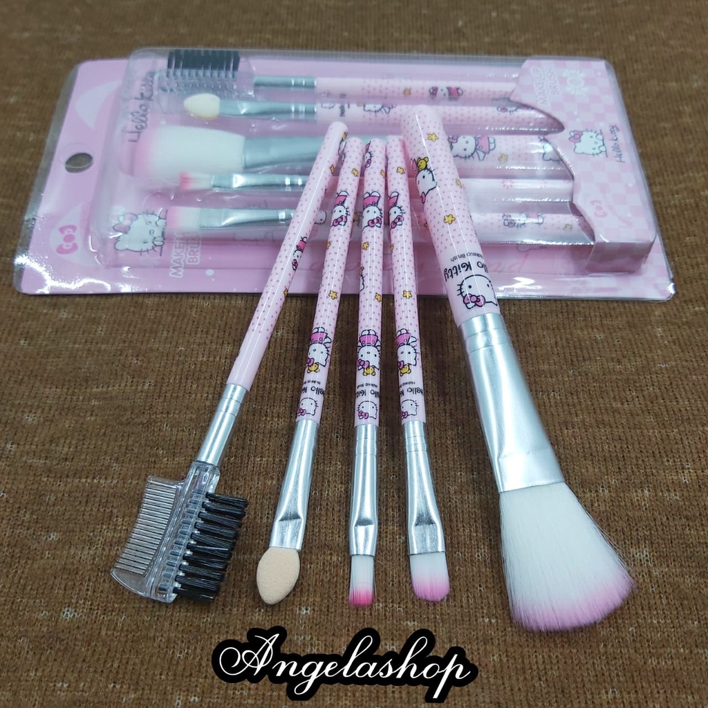 KUAS MAKE UP MOTIF/KUAS SET ISI 5/MAKE UP BRUSH 5 IN 1/DORAEMON/HELLO KITTY KUAS SET