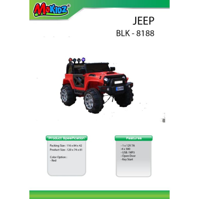 Mobil Aki anak Jeep BLK-8188