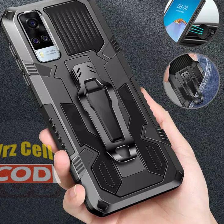 ♛ Vivo Y20 i Y20S Y20i Y12S Y12 S Hard Case Belt Clip Robot Transformer Cover Hybrid Leather Soft N
