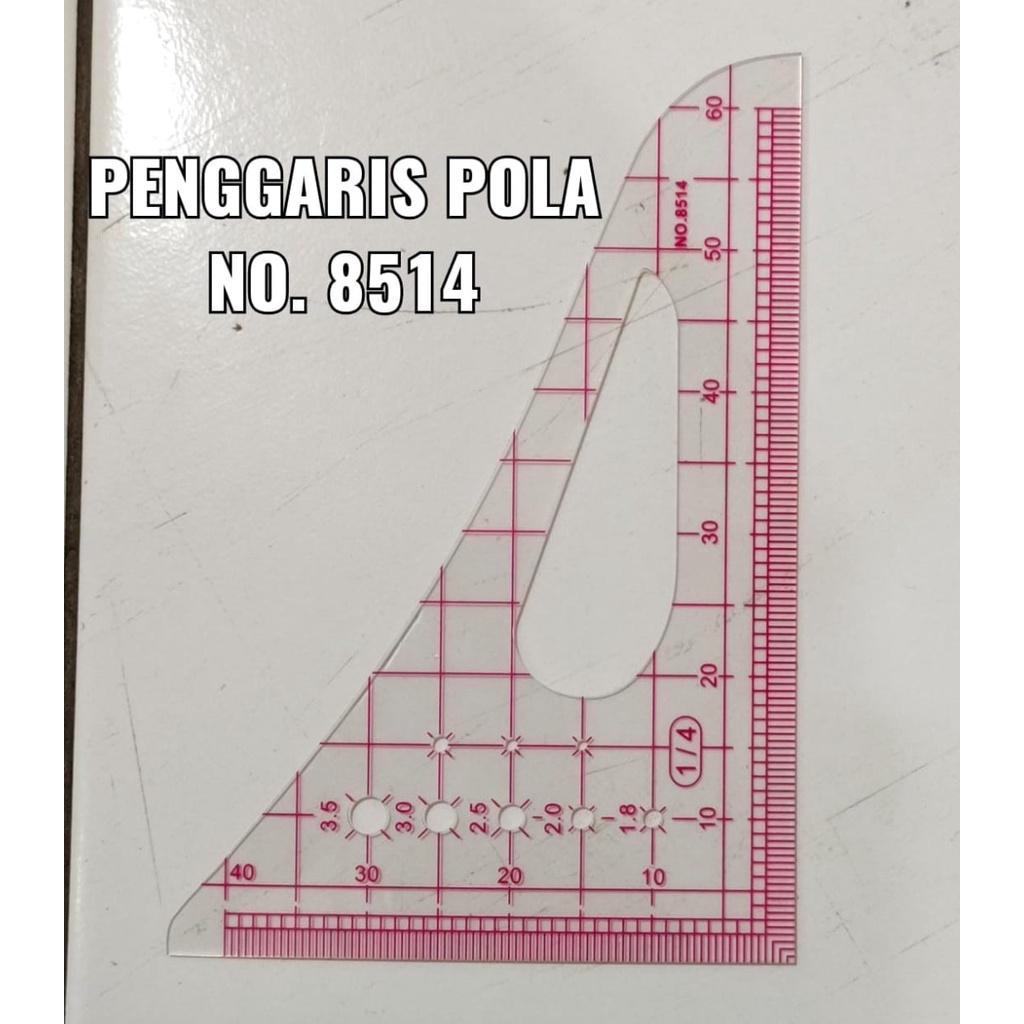 Penggaris Jahit No 8514 Pola Busana Baju Segitiga 4 x 6 inch