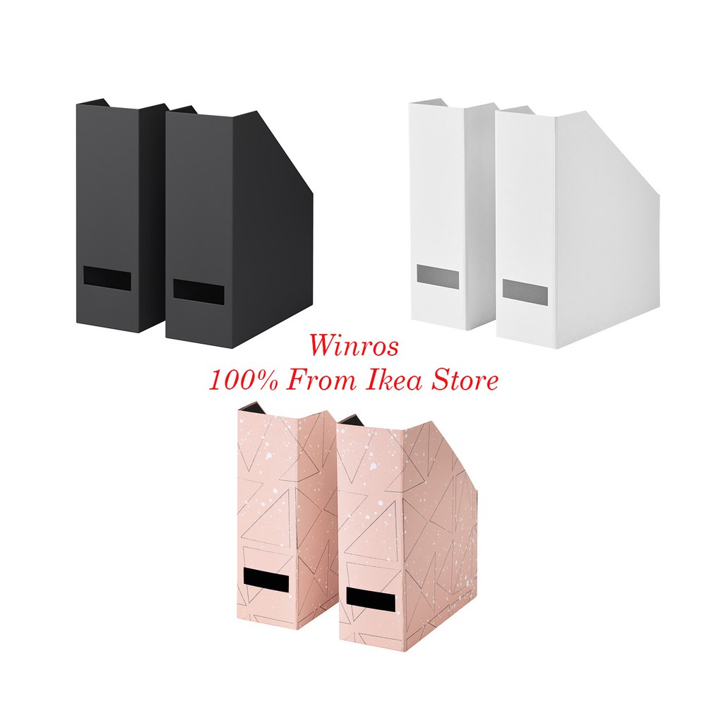 TJENA File majalah 2 pcs, hitam / putih / pink