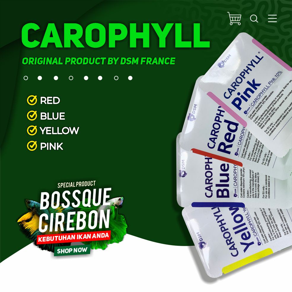 Carophyll Red Blue Yellow Pink Original DSM France Pigmen Ikan Warna Mencerahkan Dan Mempercepat Mutasi