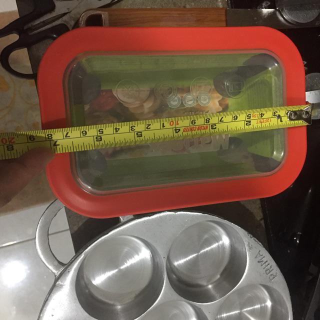 Loyang Kaca Segi + Tutup 700 Ml.6214 Marinex Import Produk