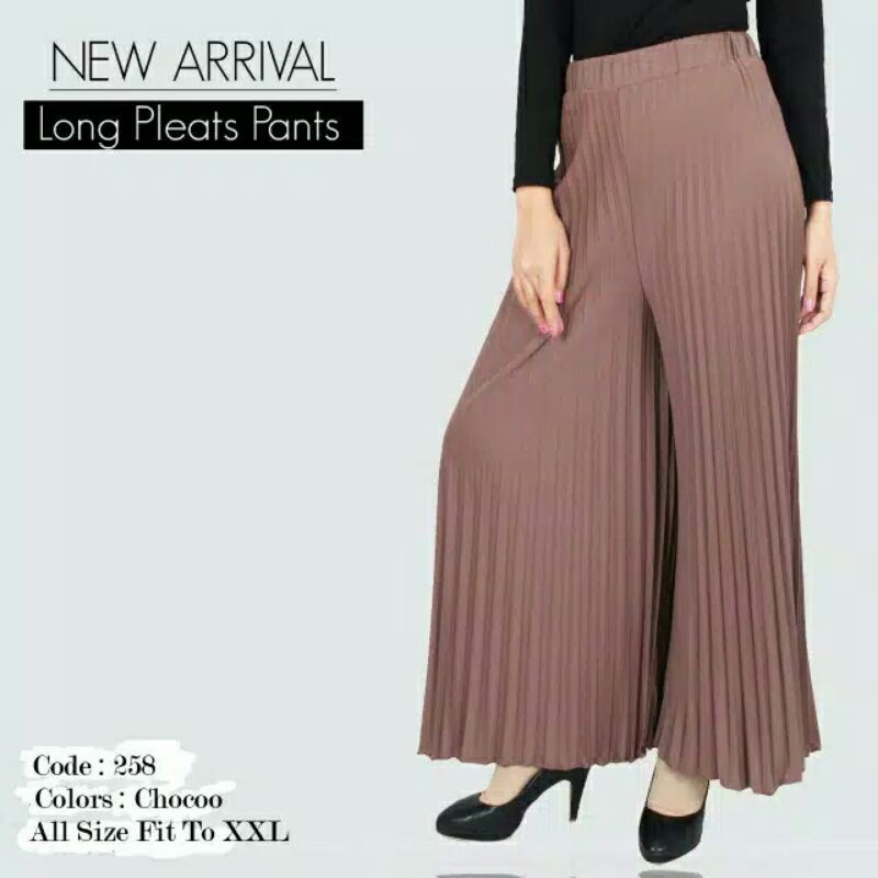 KULOT PLISKET MURAH CELANA/ROK PLISKET JUMBO 258XXL LONG PLEATS PANT PAKAIAN BAWAHAN WANITA DEWASA