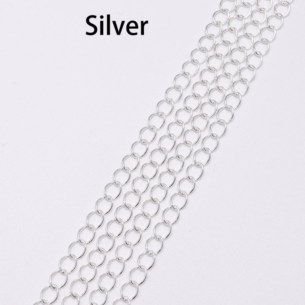 Extension Rantai Kalung Panjang 5m 10m Warna Silver Bronze Untuk Membuat Perhiasan Diy