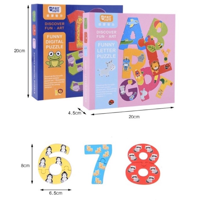 Alphabet puzzle - number puzzle - mainan edukasi anak - kado hadiah anak