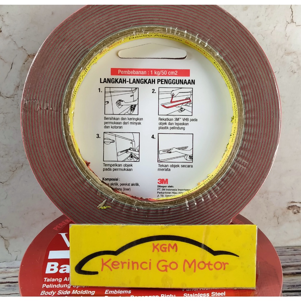 DOUBLE TAPE 3M VHB 12mm X 4,5m LEM BOLAK BALIK