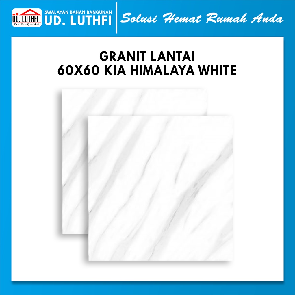 Granit Lantai Glazed Polished 60x60 KIA Himalaya White
