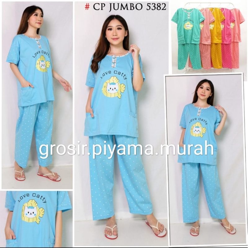 BAJU TIDUR JUMBO TESSA PIYAMA WANITA JUMBO PAKAIAN WANITA JUMBO MURAH CP JUMBO TESSA
