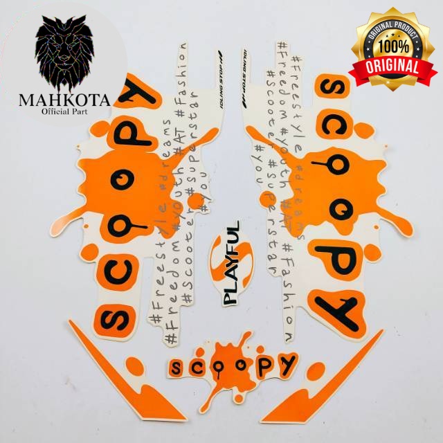 Original Asli Striping Stiker Polet list motor motor honda scoopy 2017 playful oren list body standa