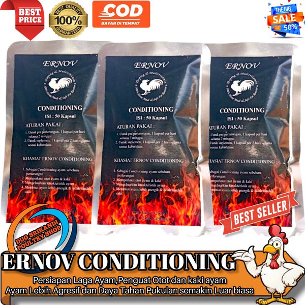 Vitamin Ayam ERNOV CONDITIONING Meningkatkan Mental Ayam Laga Menguatkan Otot & Kaki
