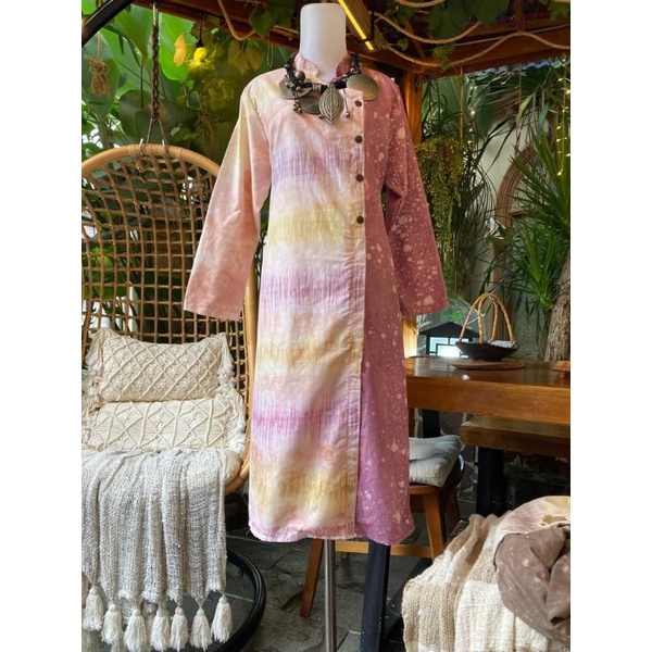 Tunik Tie Dye Luna Motif Termal Terbaru / Baju Kemeja Perempuan Cantik / Atasan Cewek Tie Dye Kekinian / Baju Cewek Ootd