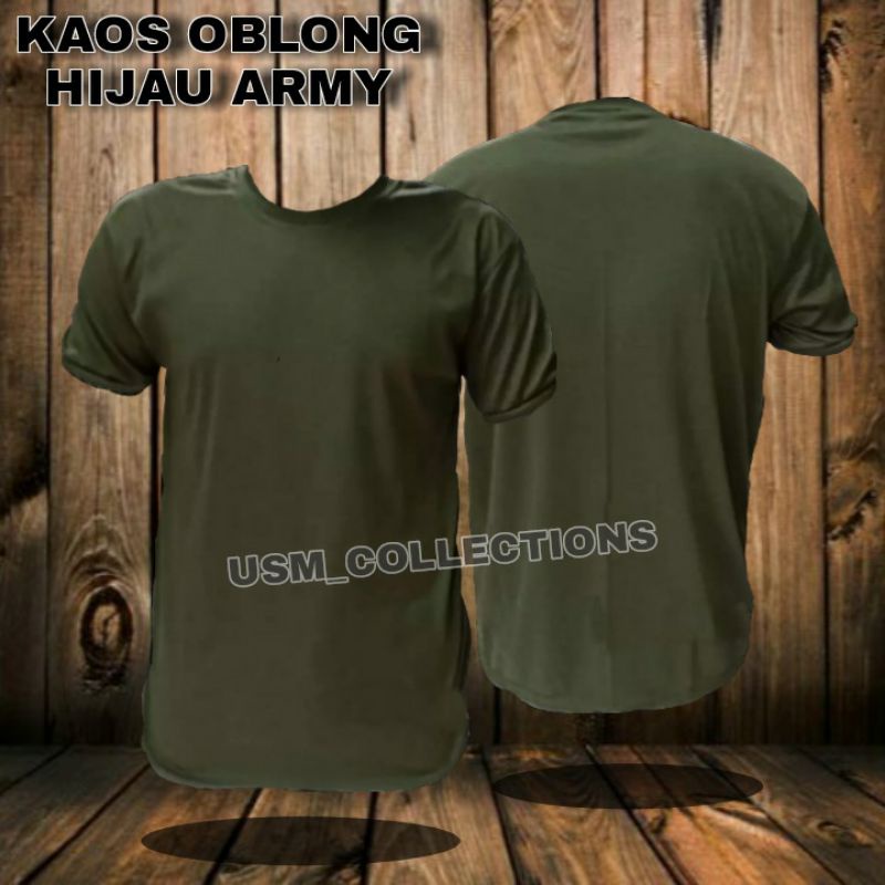 KAOS PENDEK HIJAU ARMY / KAOS OBLONG HIJAU ARMY