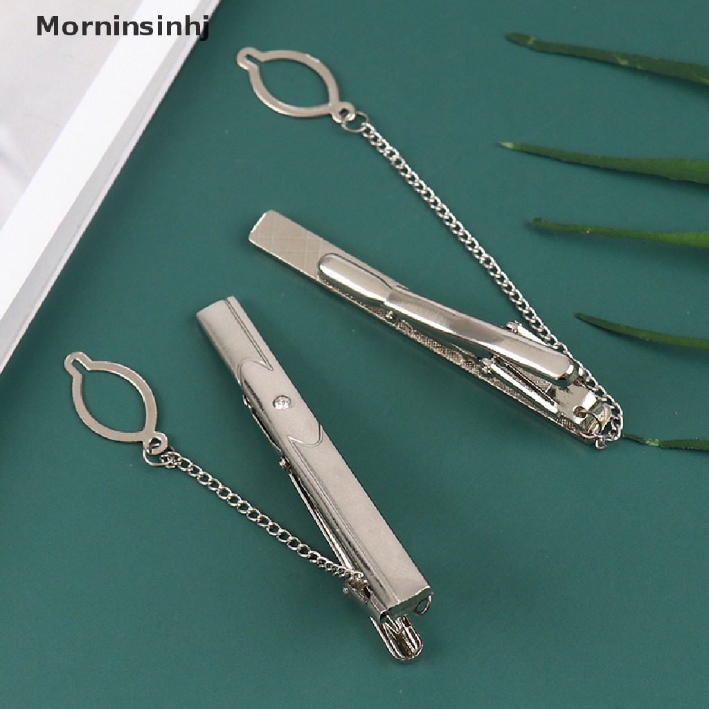 Mornin 1Pc Baru Pria Silver Daster Tie Clip Stainless Steel Polos Clasp Bars Pin Clips id