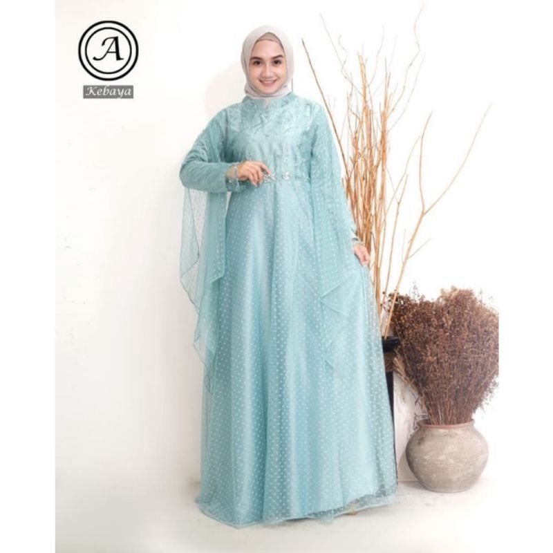 Gamis tulle muslim//gamis terbaruuu//dress tulle//gamis tulle modern