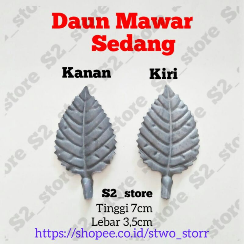 Daun mawar sedang ornamen aksesoris asesoris pagar besi