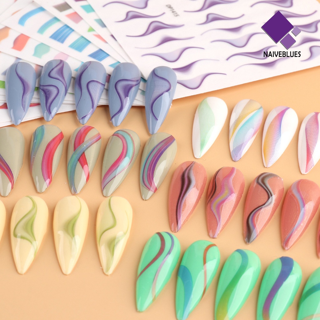 Naiveblue Stiker Kuku 3D Ultra Tipis Gaya Jepang Untuk Manicure