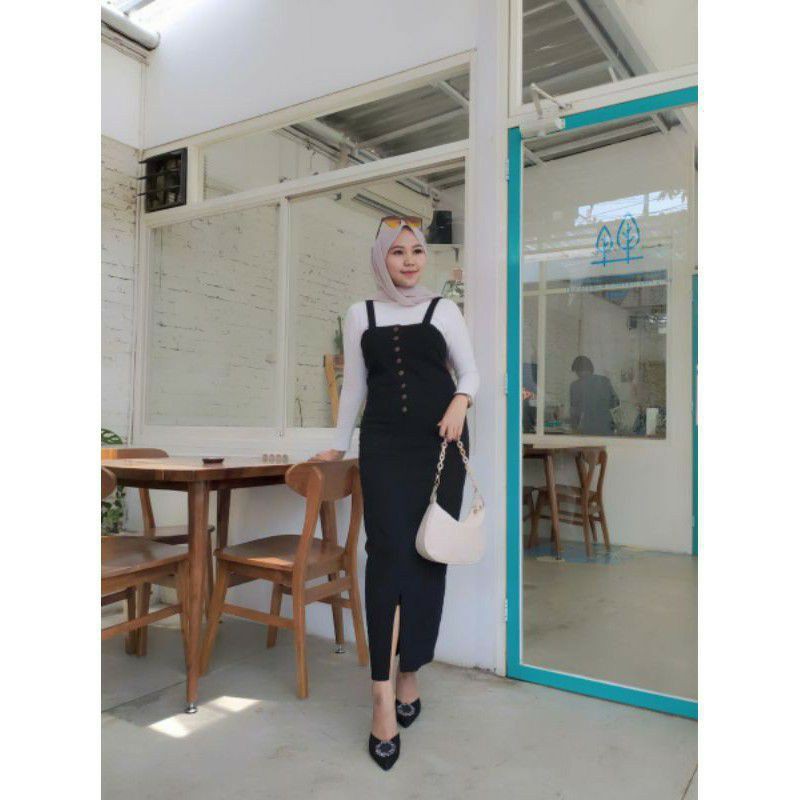 Delilla Overall Jeans Wanita Stretch Fashionabel