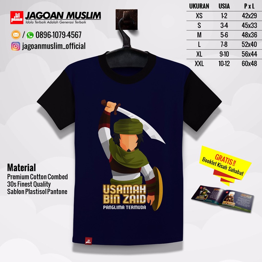 Kaos Jagoan Muslim Usamah Bin Zaid L Xl Xxl Shopee Indonesia