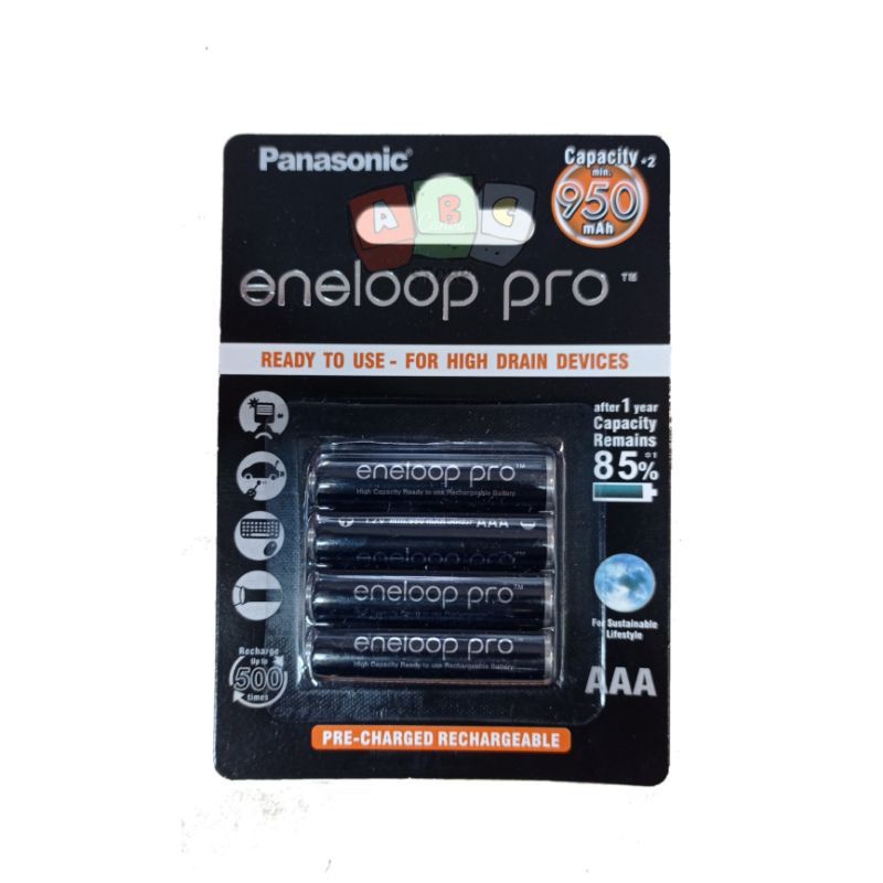 Baterai Panasonic Eneloop Pro Hitam AAA isi 4