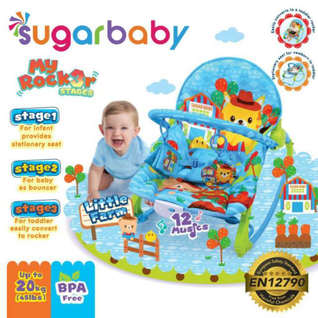 [Bouncer bayi Indonesia] Bouncer sugarbaby MY ROCKER SUGAR BABY 3 STAGES BABY BOUCHER