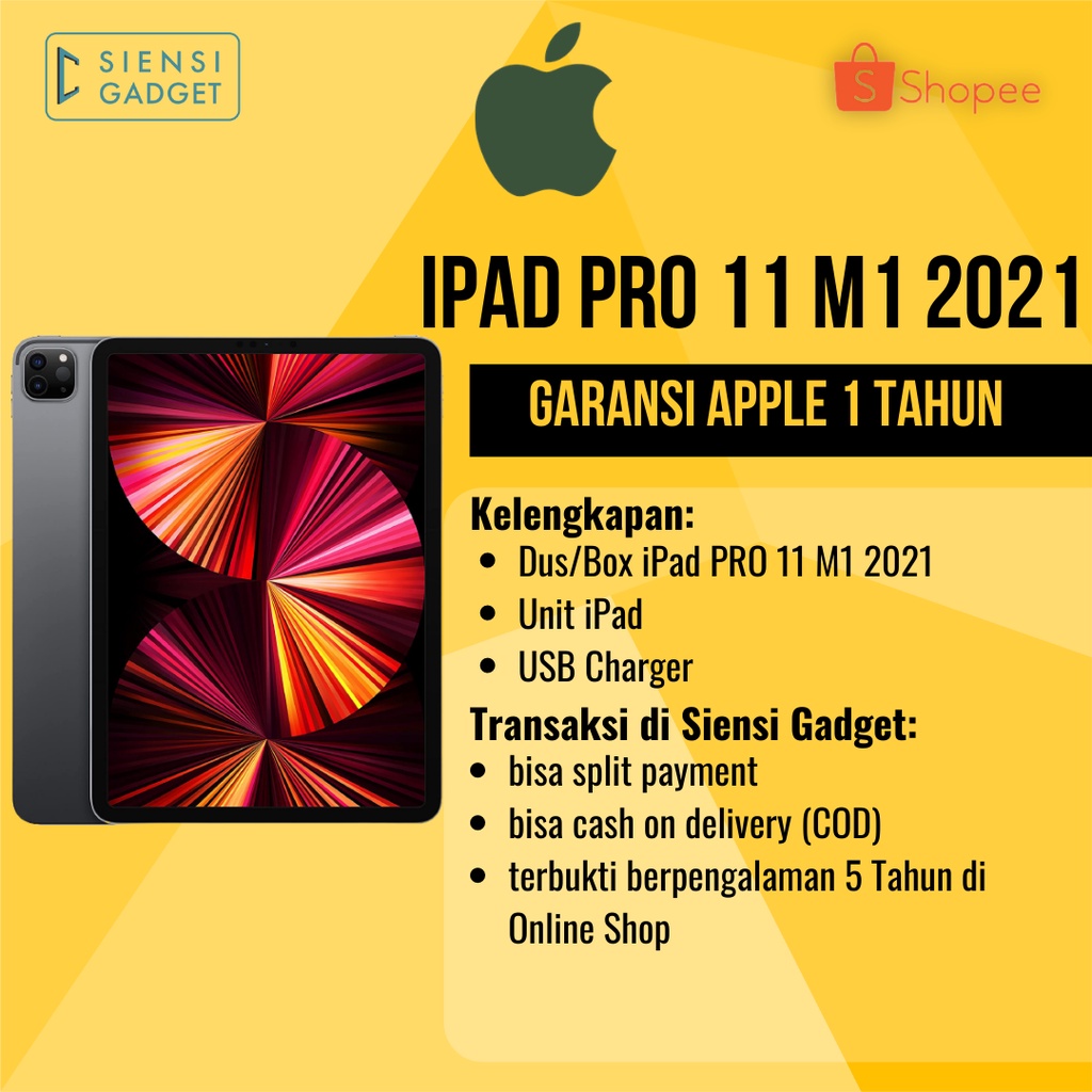 iPad PRO 11 M1 2021 256GB CELLULER NEW | Shopee Indonesia
