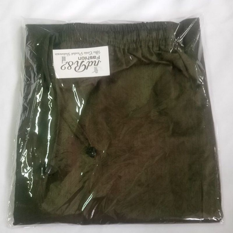 Celana kulot Panjang cigaret remaja ABG pola lebar-Ijo army