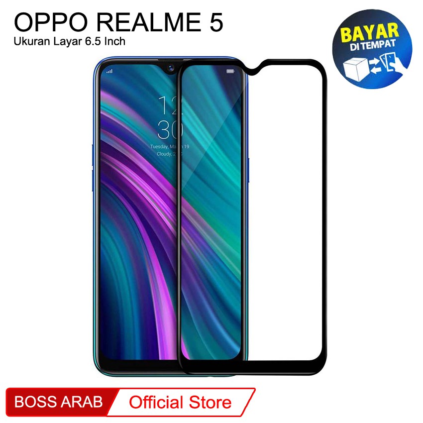 Tempered Glass Full 9D Oppo RealMe 5 (6.5") | Pelindung