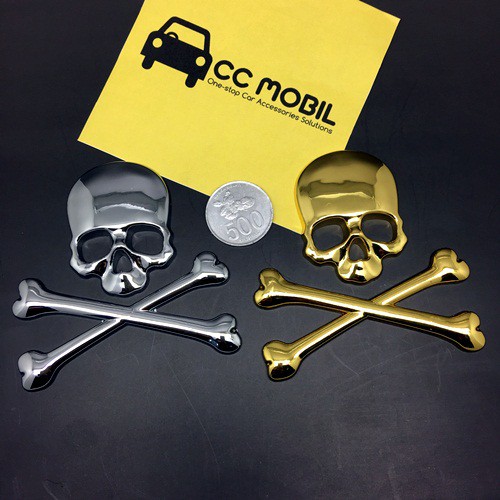 Tempelan Stiker Emblem Mobil MASTER MIND MASTERMIND Tengkorak Skull Chorme Big Size Quality Super