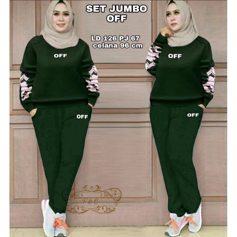 3 UKURAN L XL XXL SET OFF SETELAN ATASAN DAN CELANA BABITERRY FEHM