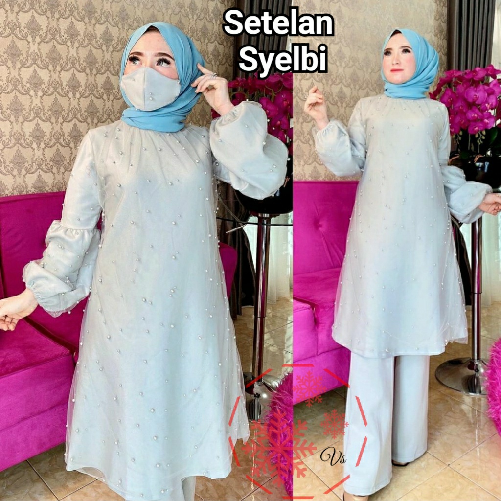 ST SYELBI JUMBO XXL Setelan Busana muslim wanita Baju Celana muslimah modis
