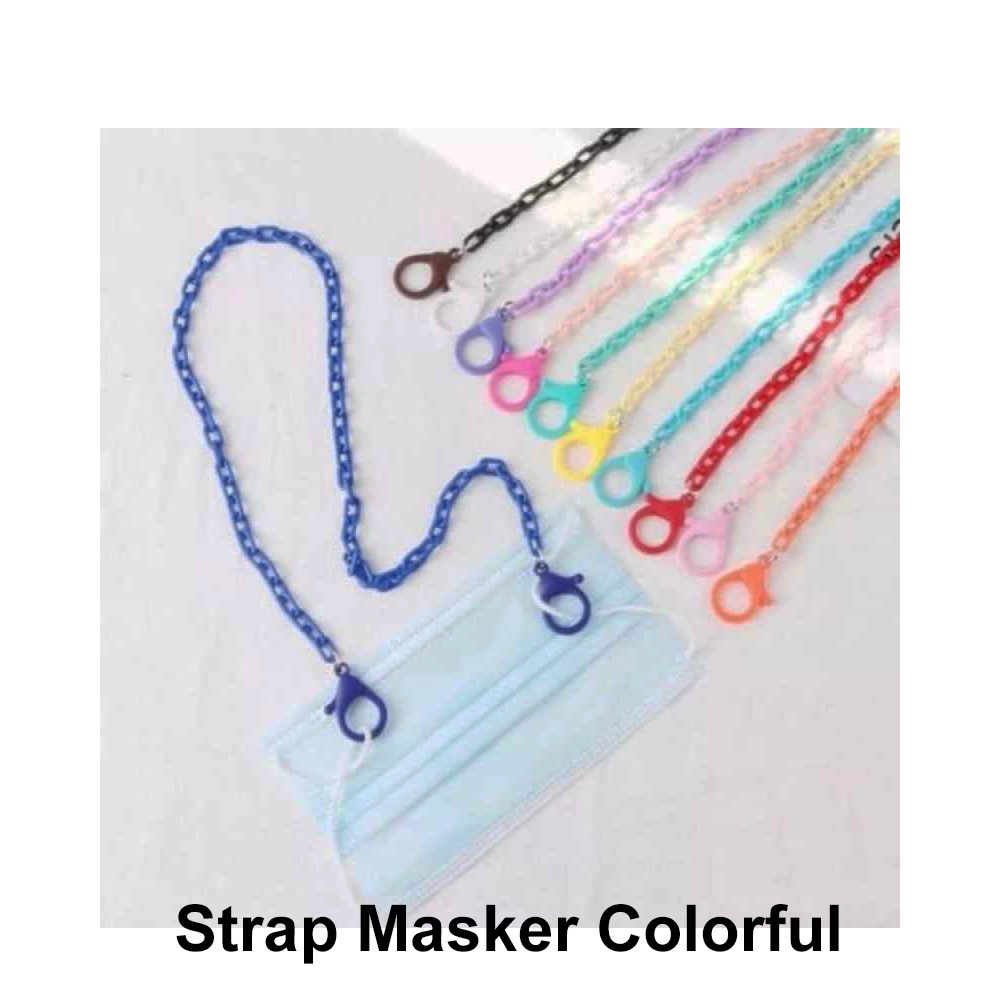 Strap Masker Gantungan Leher Rantai Plastik/Konektor Masker Earloop