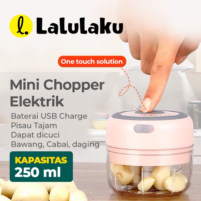 Jual La Natuna Mini Chopper Portable Elektrik Usb Rechargeable Blender Mpasi Bawang Ml